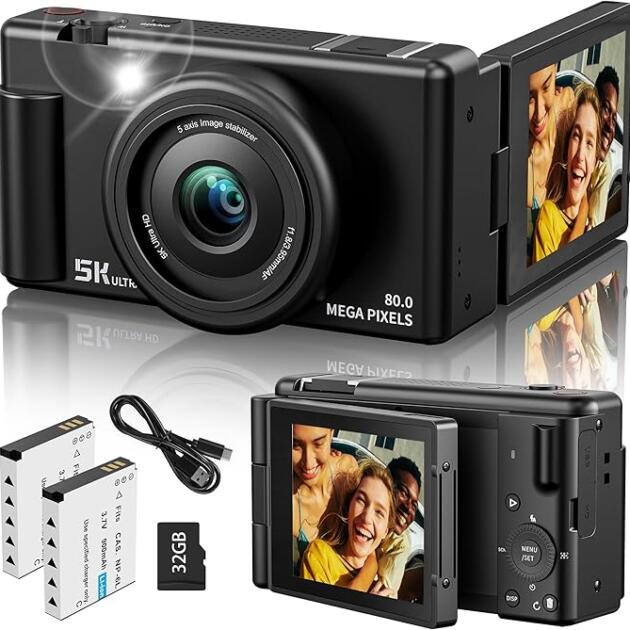 True 5K Digital Camera for Photography, Autofocus 80MP with 18X Digital Zoom 3