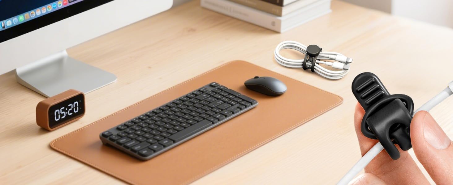 Data Cable Organizer, 2025 Upgrade Reusable Cable Ties Multipurpose Silicone Cable Straps Cord Management Organizer for Earphones Chargers Wires Home Office Travel (20 pc) - Image 2