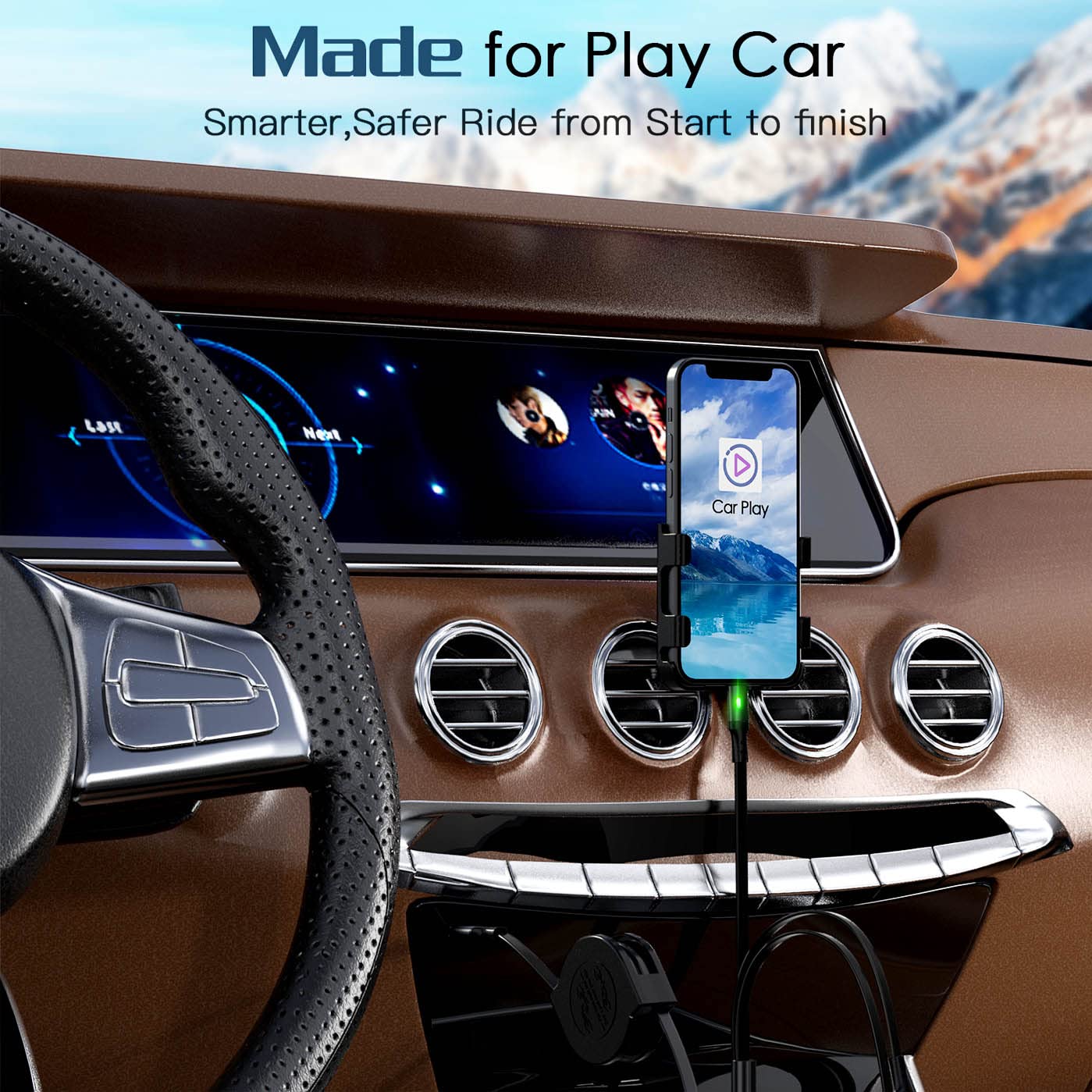 Coiled Multi Charging Cable 3A, 2Pack Retractable Lightning Cable, Multi Charger Cable 4Ft for Car, Retractable Car Charger with IP/Type C/Micro Ports for iPhone/iPad/Samsung Galaxy/Tablets/PS & More - Image 4