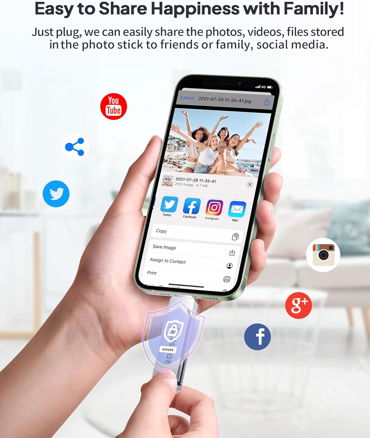 MFi Certified 128GB Flash Drive for iPhone Photo Stick USB Memory Stick Thumb Drives, High Speed USB Stick External Storage for iPhone/iPad/Android/PC - Image 4