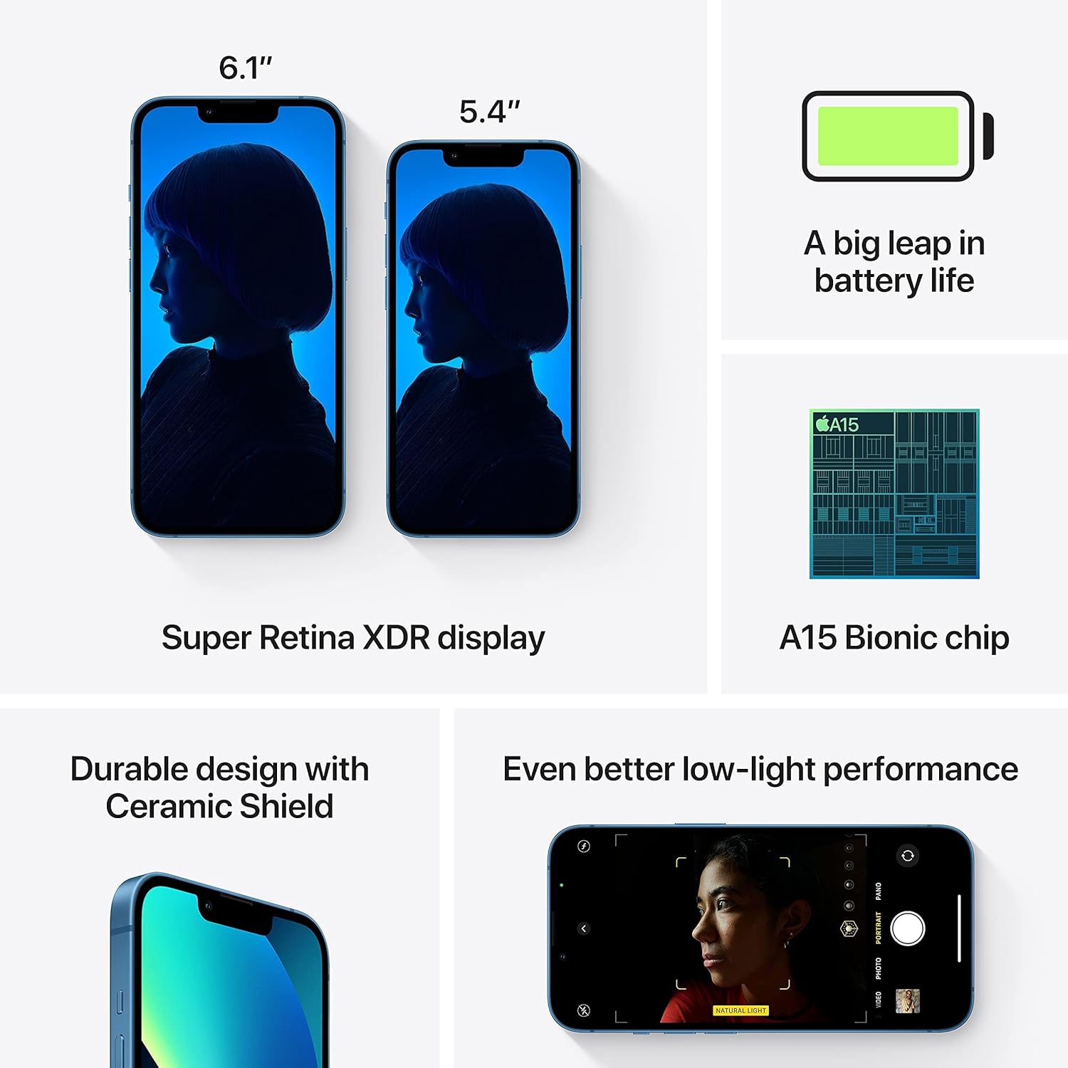 Apple iPhone 13, 128GB, Blue - AT&T (Renewed) - Image 5