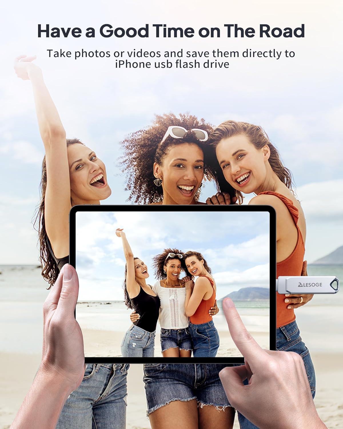 MFi Certified 128GB Flash Drive for iPhone Photo Stick USB Memory Stick Thumb Drives, High Speed USB Stick External Storage for iPhone/iPad/Android/PC - Image 3